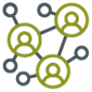 Network of people connected icon