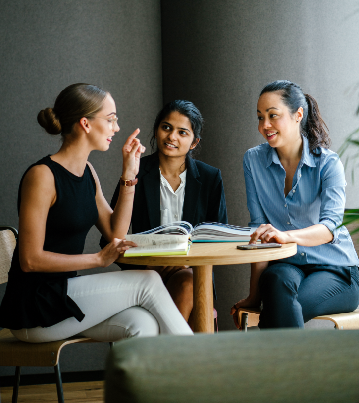 Women chatting DEI program image