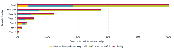Bar graph showing LDI completion sleeves along the yield curve.