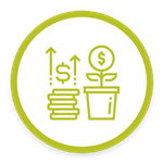 Icon of a plant with a dollar sign