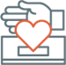 icon of a hand placing a heart in an urn